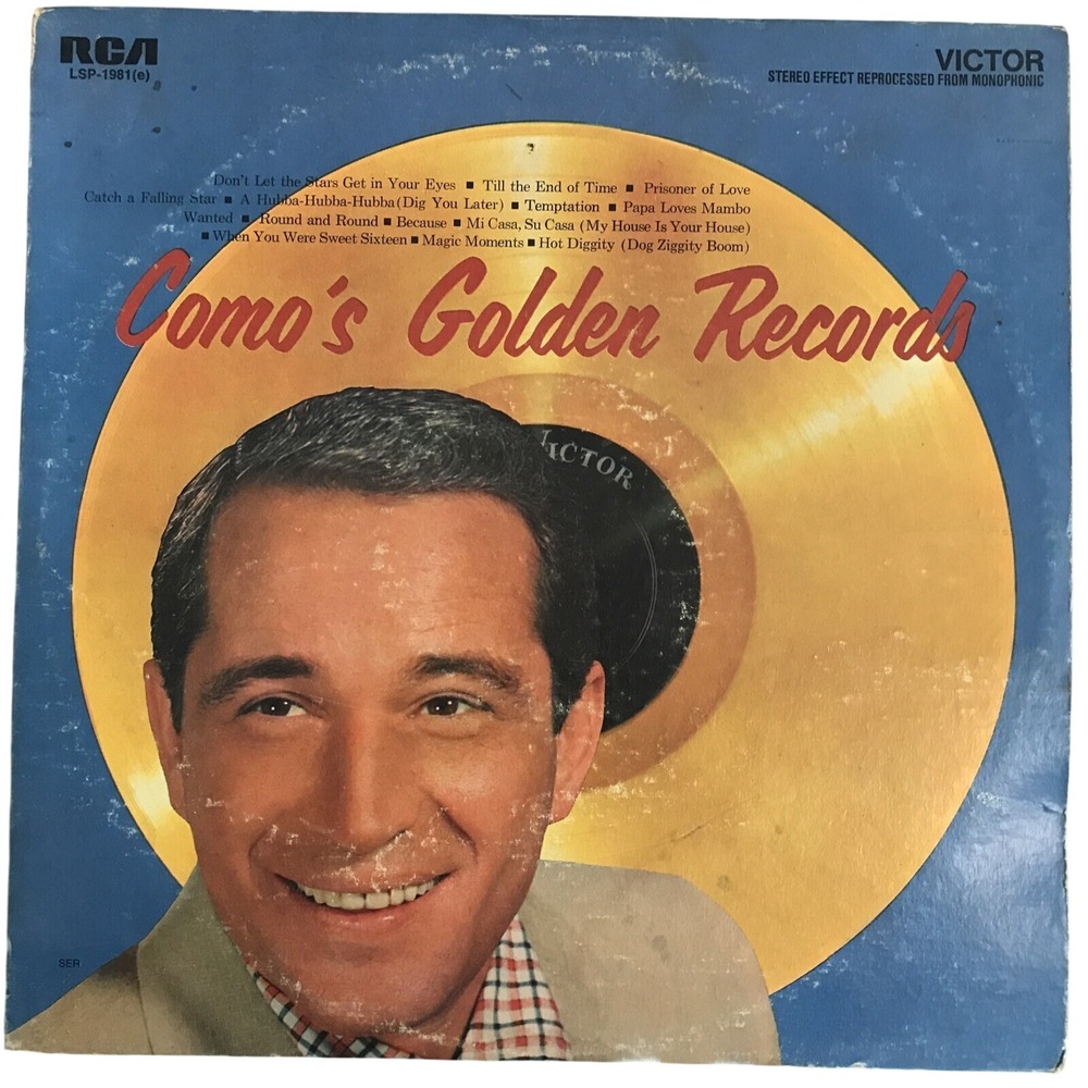 RCA Perry Como Golden Records Vinyl LP 12" Black Stereoβ 1958 Crooner Retro Jazz